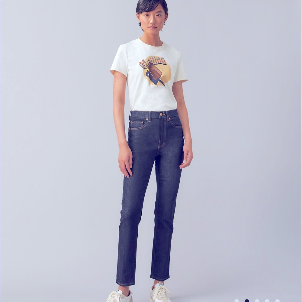 Tory Burch Dark Blue Straight Leg Jeans